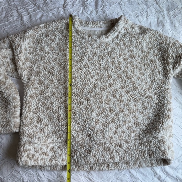 Thread & Supply Sherpa Long Sleeve Sweater Cream with Dotted/ Leopard - Picture 4 of 6